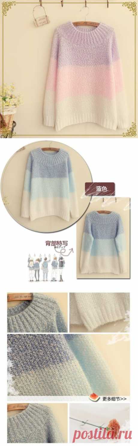 Color-Block Cropped Sweater - Fairyland | YESSTYLE