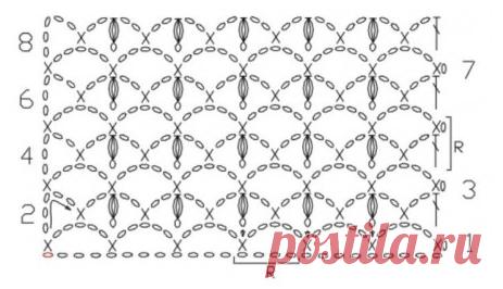Узор Сеточка с пышными столбиками