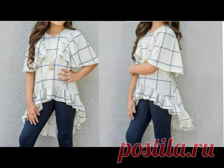 New stylish baby dress with frills very easy cutting and stitching.