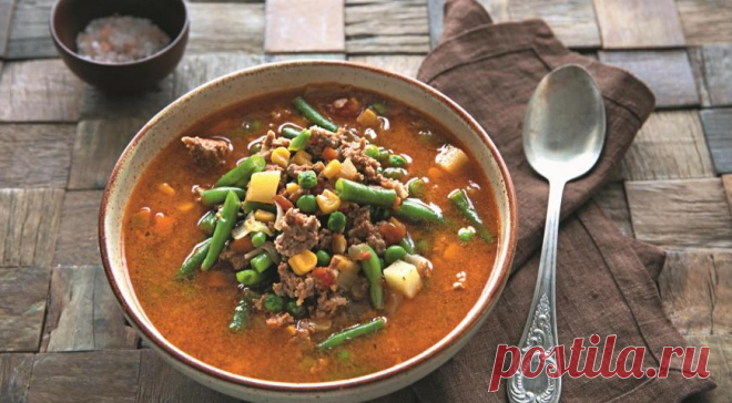 Быстрый овощной суп с фаршем — Фактор Вкуса