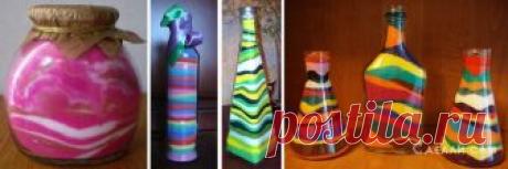 Декоративные бутылки с цветным песком — Рукоделие