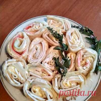 Лаваш с крабовыми палочками - нежное сочетание вкусов