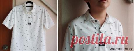 Застежка поло для детской футболки. Фото мк