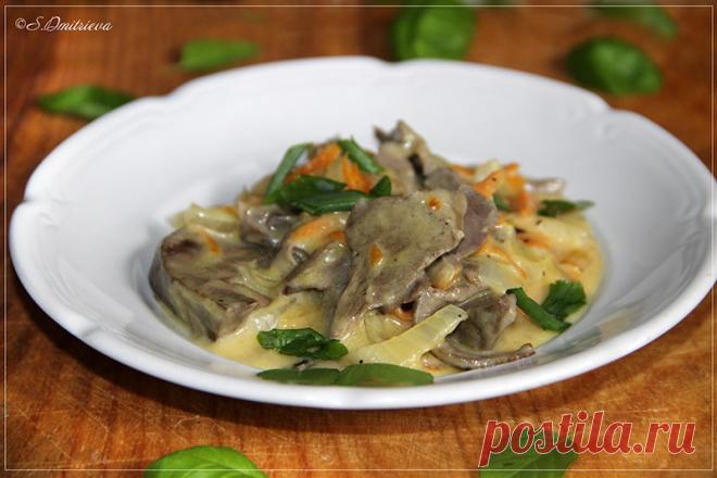 Свиное сердце в сметанном соусе