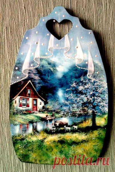 Моя новая коллекция досок. Вживление распечатки, рисование вуали, подрисовка, тонировка.