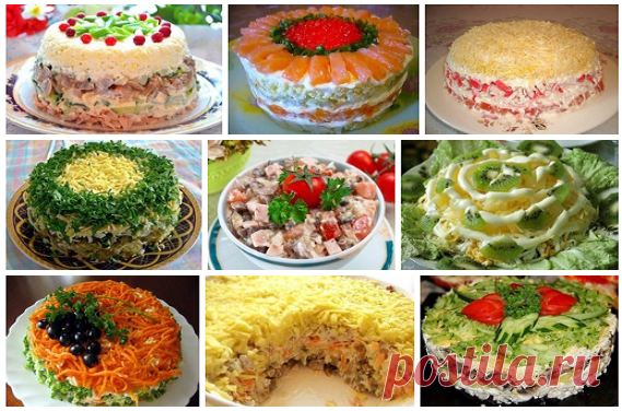 Подборка шикарных салатов с грибами. Коллекция новогодних идей  Супер подборка!