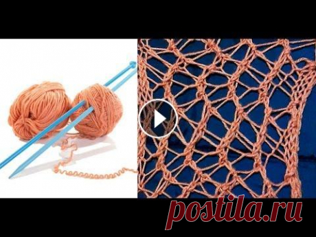 Вязание. Ажурный узор Паутинка. #Вязание спицами ажурного узора который отлично подойдет для пляжных туник, летних маек. #Узор красиво смотрится и легко запоминается. Вязание спицами...