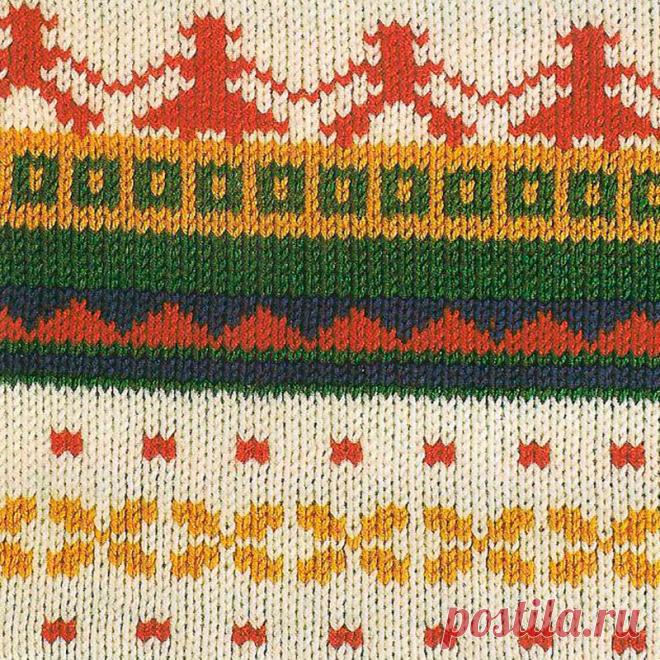 Узор № 134 - жаккардовый северный мотив. Схему вязания и условные обозначения вы сможете увидеть на сайте.