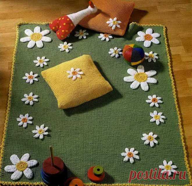 Симпатичные вязаные коврики в детскую комнату | Ольга knits спицами и крючком | Яндекс Дзен