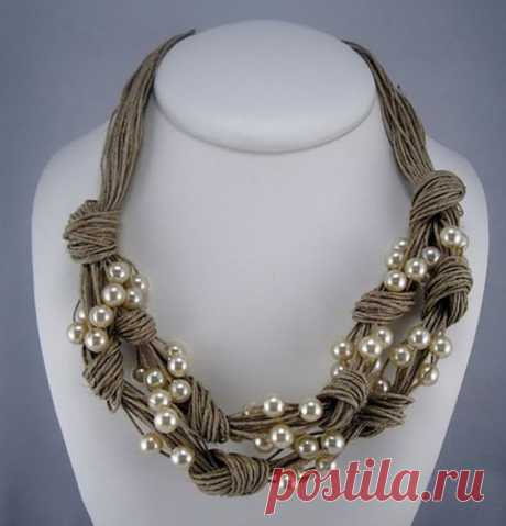 Бечевка + бусины =