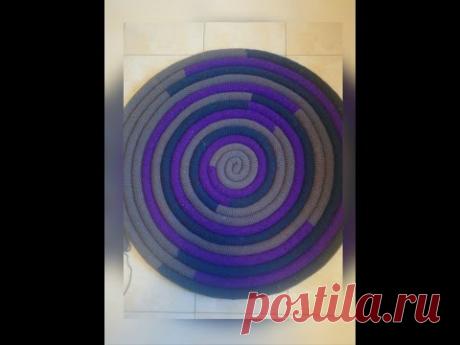 Коврик крючком из остатков пряжи. Мастер класс