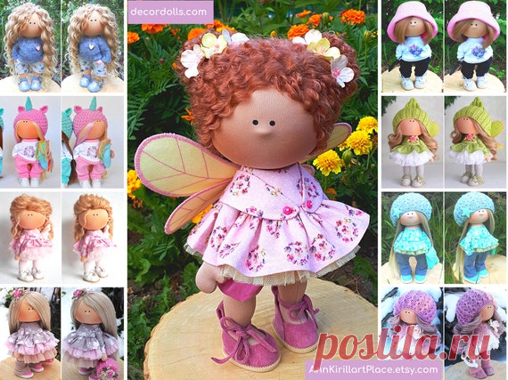 Butterfly Doll Handmade Birthday Present Doll Portrait Art | Etsy Hello, dear visitors!  This is handmade soft doll created by Master Yana (Cheboksari, Russia). Doll is made by Order. Order processing time is 5-12 days.  All dolls on the photo are made by master Yana. You can find them in our shop using masters name: