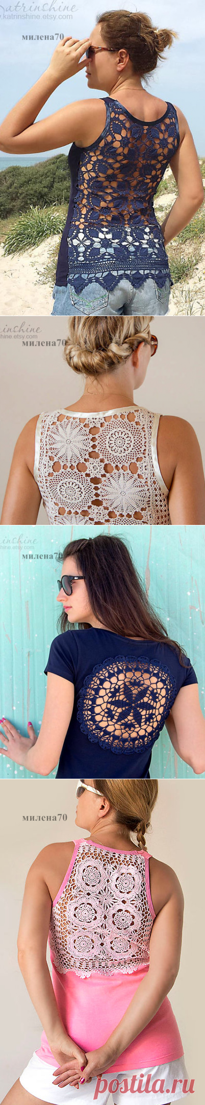 Вязание + ткань Прекрасные работы от Katrin