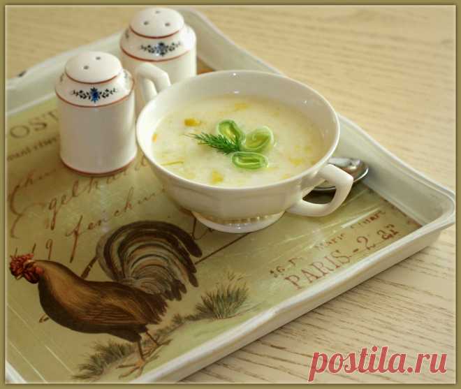 Сырный суп с луком-пореем | Русская кухня