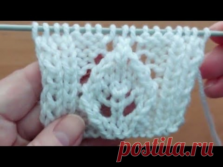 "Дорожки из ажурных листьев " Узор спицами для женской кофточки, свитера, жилета.
