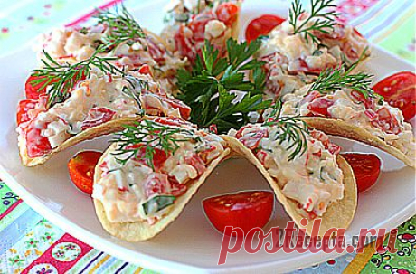 Рецепт: Сырная закуска на чипсах - пошаговый фото рецепт приготовления