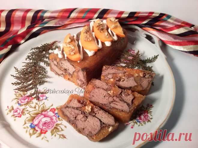 Террин с куриной печени с желе из хурмы!