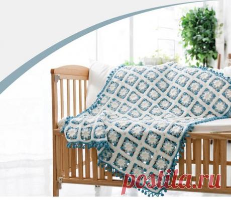 ДЕТСКИЙ ПЛЕД &quot;ЭДЕЛЬВЕЙС&quot; С ЦВЕТОЧНЫМИ КВАДРАТАМИ