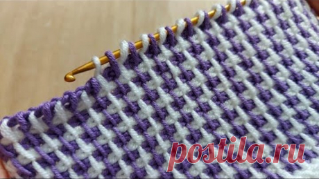 Super Very Very Easy Tunisian Knitting Model 🤍 Çok Kolay Çok Gösterişli Tunus İşi Örgü Modeli