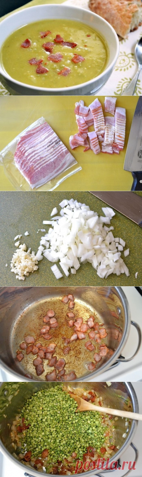 Гороховый суп с беконом, пошаговый фото рецепт