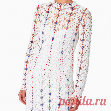 Увидела аналог своего платья в последней коллекции бренда Carolina Herrera. Рассказываю, как связать платье в технике ленточного кружева | Вязание крючком с Захарченко Ольгой | Дзен