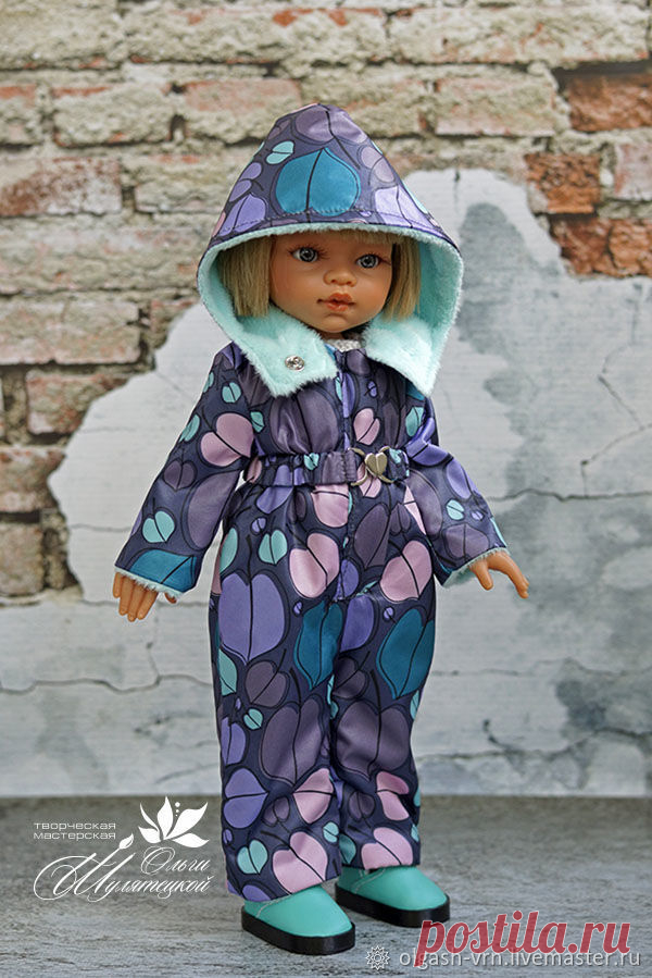 Шьем зимний комбинезон для куклы ростом 32-34 см
