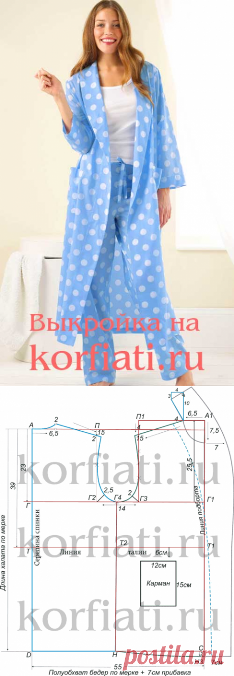 Выкройка халата от Анастасии Корфиати