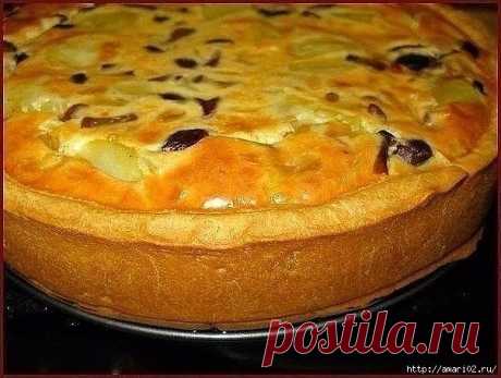 Пирог с картофельно-грибной начинкой