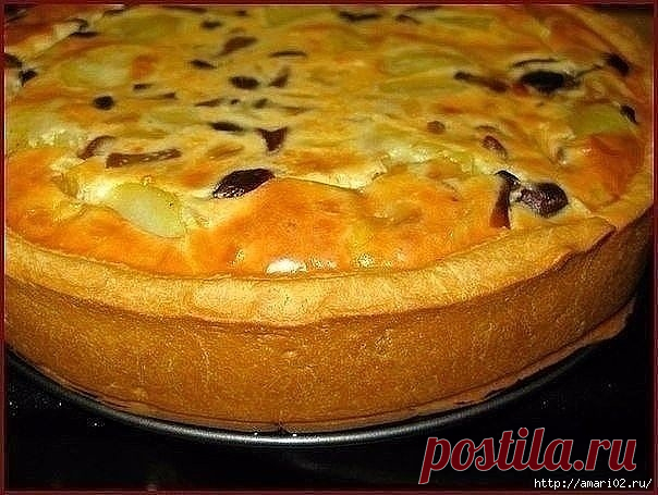 Пирог с картофельно-грибной начинкой