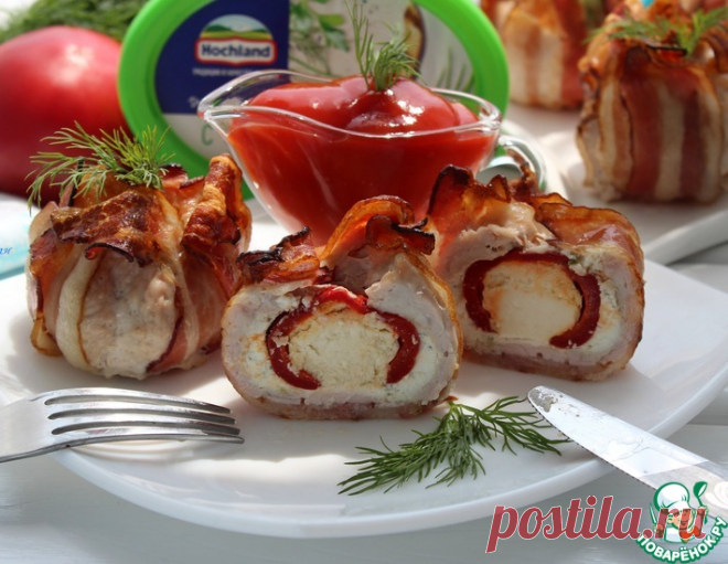 Мясные мешочки с пикантной начинкой – кулинарный рецепт