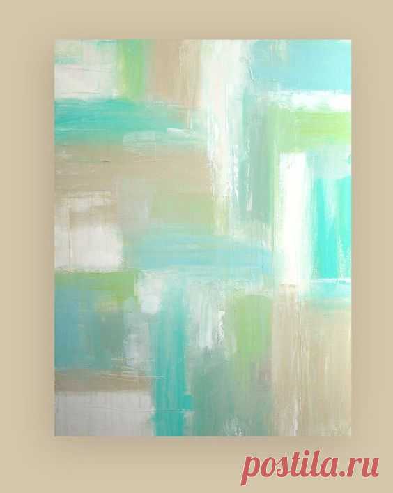(1) Art Painting Acrylic Abstract on Canvas Original Art Titled: EXHALE 5 30x40x1.5" by Ora Birenbaum