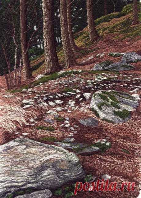 Machine embroidered picture called by Alison Holt BA Textile Artist