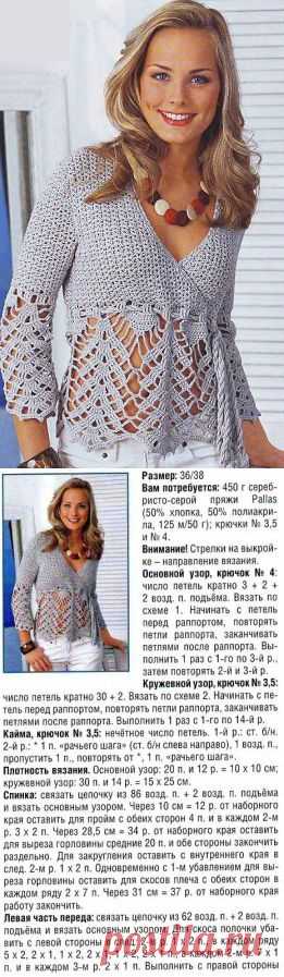 Кружевная кофта крючком