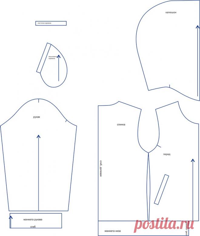 Выкройка детской толстовки с капюшоном KH071217 | Шкатулка