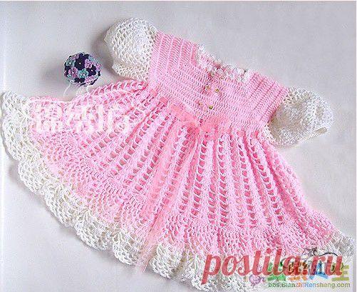 Мастер-класс подробный для вязания таких платьев для малышок