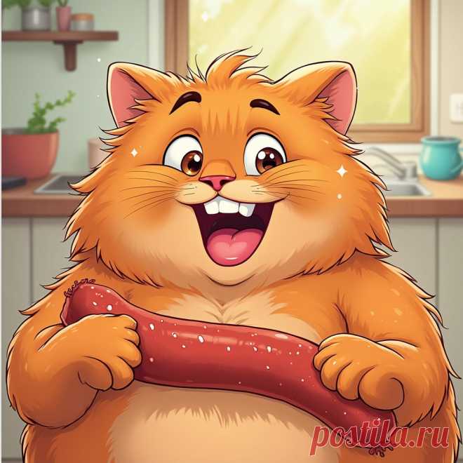Улыбка Кота и Счастье Утреннего Кухонного Завтрака. Картинка из нейросети Flux 1 - Flux.1 примеры промтов - Форум ИИ о нейросетях - Yes Ai