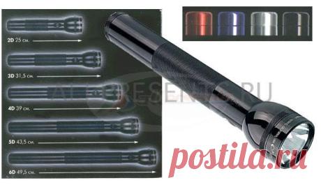 Maglite фонарь LED 2D светодиодный на 2 батареи D купить в Москве, СПб. Доставка по России. Лучшая цена