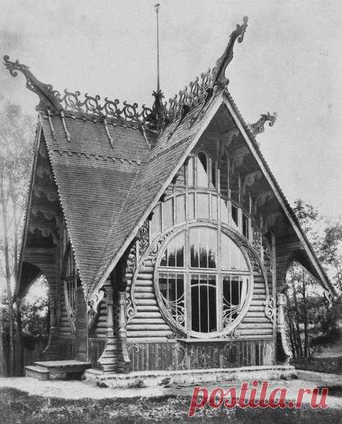 Деревянное здание буфета при вокзале на станции Вырица, 1909 год