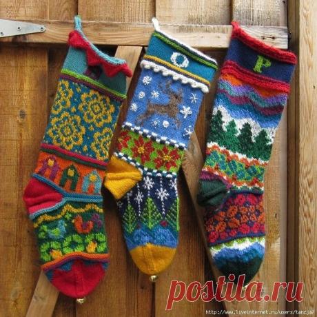 ​Новогодние узоры для носочков — DIYIdeas