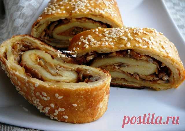 КАРТОФЕЛЬНЫЙ РУЛЕТ С ШАМПИНЬОНАМИ