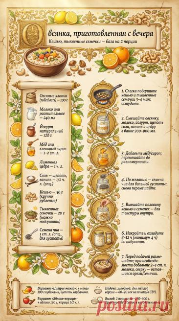 Овсянка приготовленная с вечера