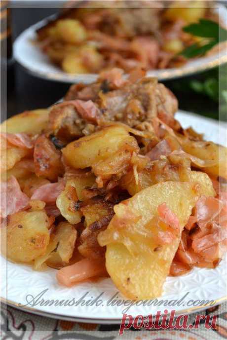 ВКУСНО С АРМУШИК - Жареное мясо с картошкой и кислой капустой