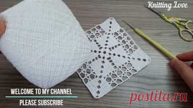 VERY EASY CROCHET: How to Crochet a Granny Square for Beginners.Bu Kare Tığ işi model bayılacaksınız