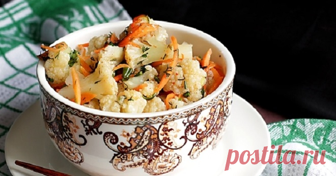 Цветная капуста по-корейски - пикантная и очень вкусная закуска Цветная капуста по-корейски - одна из немногих азиатских закусок, которую по правилам хорошего кулинарного тона, следует приготовить. Овощ притягателен и видом, и текстурой, и мягким вкусом, приобретающим после маринования сладость и остроту...