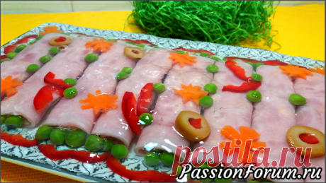 РУЛЕТИКИ ИЗ ВЕТЧИНЫ В ЖЕЛЕ. ВКУСНАЯ ЗАКУСКА - запись пользователя Natali (Наталья) (Наталья) в сообществе Болталка в категории Кулинария Закуска которая съедается со стола моментально.Очень вкусная,сытная и оригинальная.Ваши гости будут в восторге от такого блюда.Рецепт очень простой и легкий. Необходимо: Ветчина  в пластиночках – 8 шт Сливочный сыр – 4 ст.л.