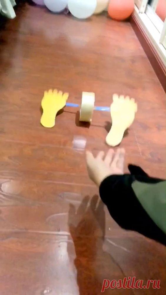 Tape roll bicycle - easy craft for kids