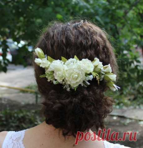 Создаем свадебный гребень с розами