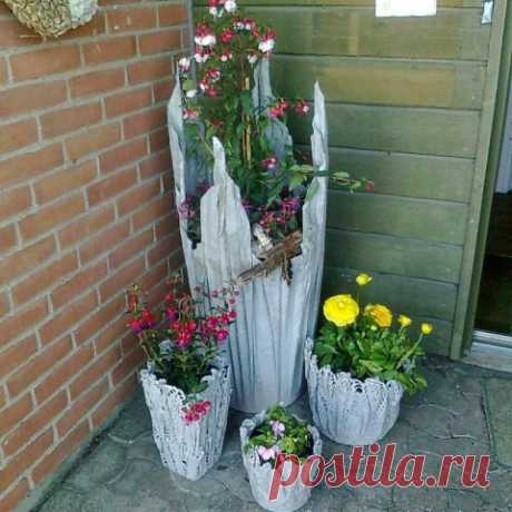 Цветочный горшок из цемента