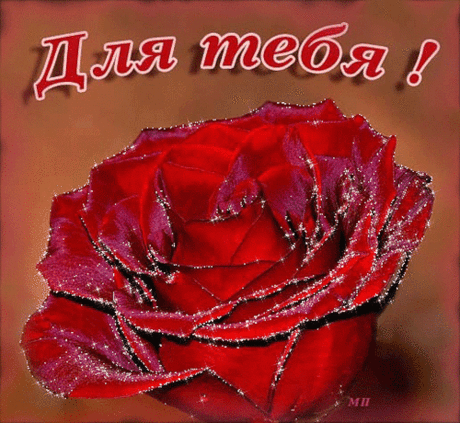 Роза для тебя - Открытки для Тебя - Анимационные блестящие картинки GIF