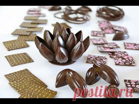 Decoraciones con chocolate negro atemperado